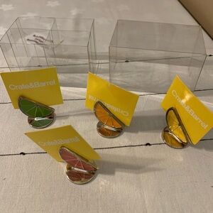 Crate & Barrel Citrus Place Card Holders (4)